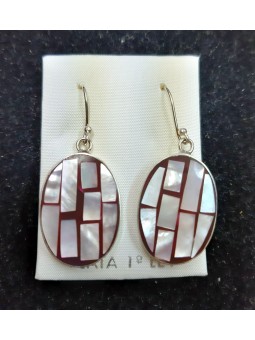 Pendientes nacar rosa y blanco