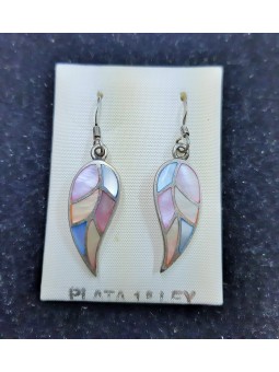 Pendientes nacar hojas...